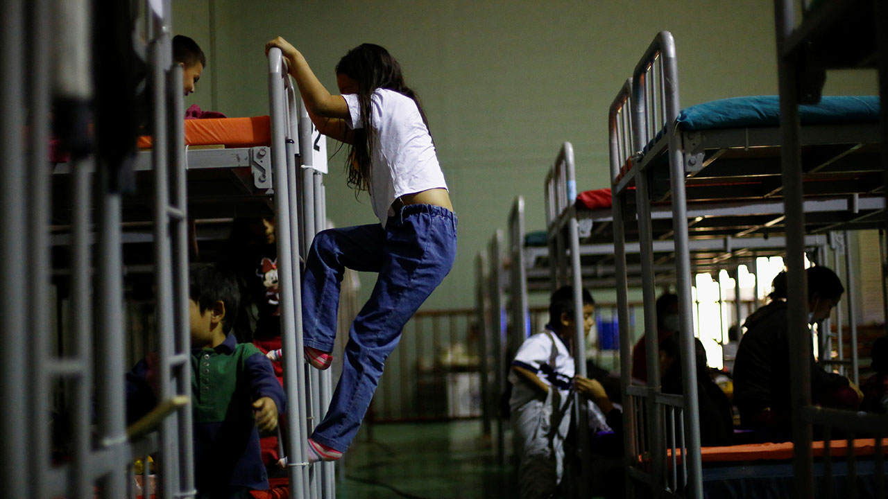 Asylum-seeking migrants from Central America, who were expelled from the U.S., are housed at a temporary shelter in Ciudad Juarez